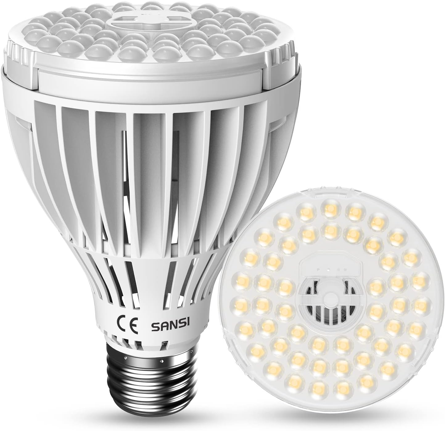 SANSI 36W LED Horticultural Lamp for Plant Growing, 400W Equivalent Full Spectrum Plant Growth Bulb E27, LED Grow Light for Hydroponic Greenhouse Grow Tent (PPF:65μmol/s)