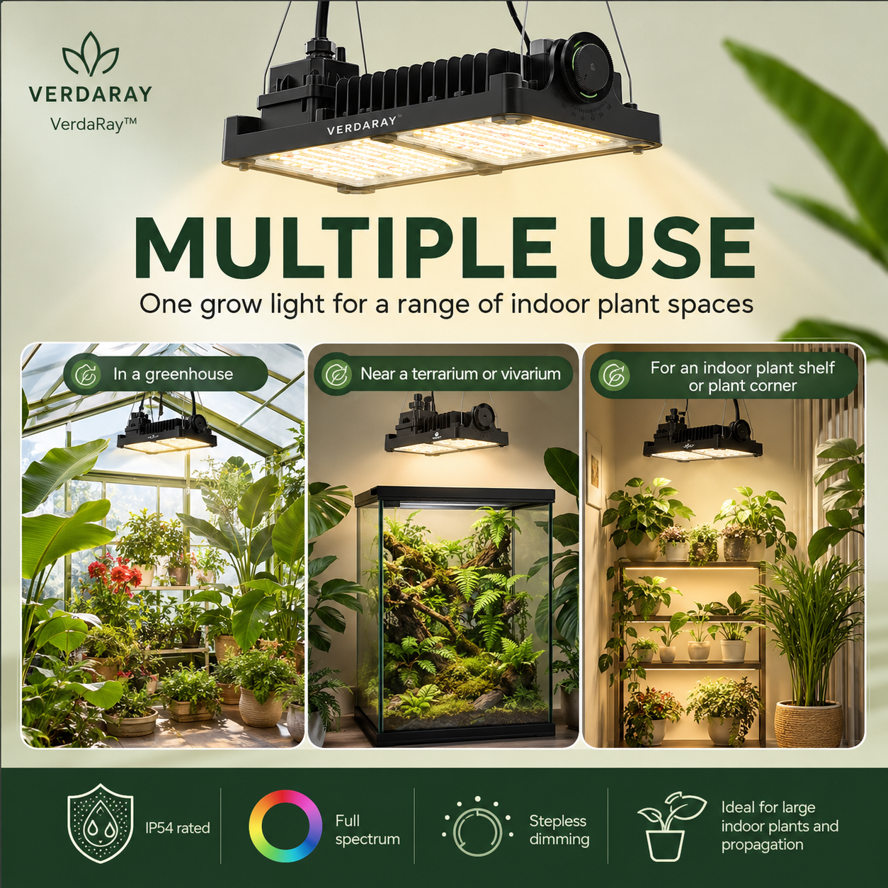 Dimmable Full Spectrum LED Grow Light for Large Indoor Plants