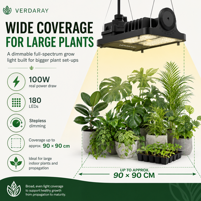 Dimmable Full Spectrum LED Grow Light for Large Indoor Plants