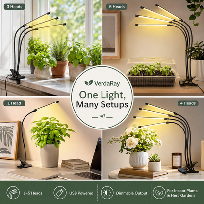USB Full Spectrum LED Grow Light for Indoor Plants & Herb Gardens