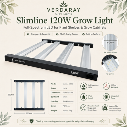 120W LED Grow Light Bar for Indoor Plants & Plant Shelves