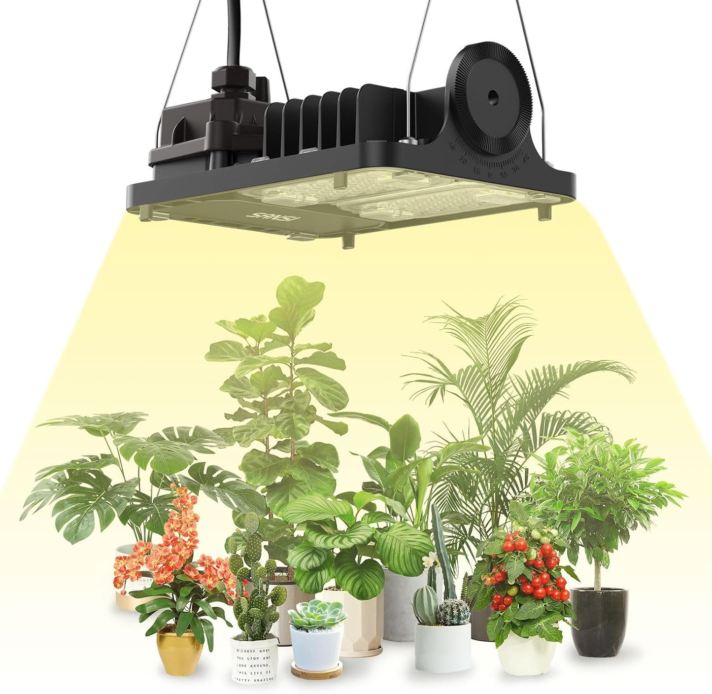 SANSI Dimmable 1000W LED Horticultural Lamp, Full Spectrum Plant Growth Lamp IP54 Waterproof for Germination Growth Flowering, Dimmable 0% to 100% (PPF 158 umol/s)