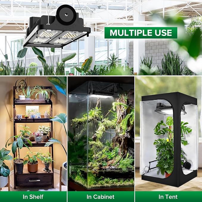 SANSI Dimmable 1000W LED Horticultural Lamp, Full Spectrum Plant Growth Lamp IP54 Waterproof for Germination Growth Flowering, Dimmable 0% to 100% (PPF 158 umol/s)