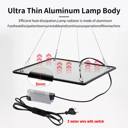 Lampe de culture LED à spectre complet 1200W, 500 LED SMD2835, dimmable, pour couverture 3x3, croissance et floraison