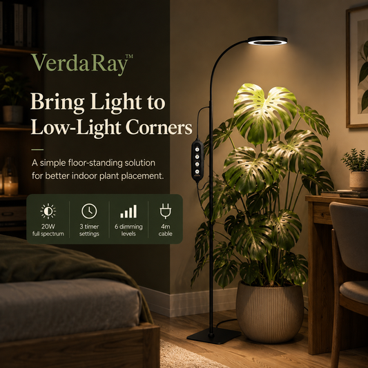 Adjustable Grow Light Stand for Indoor Plants – Full Spectrum LED with Timer