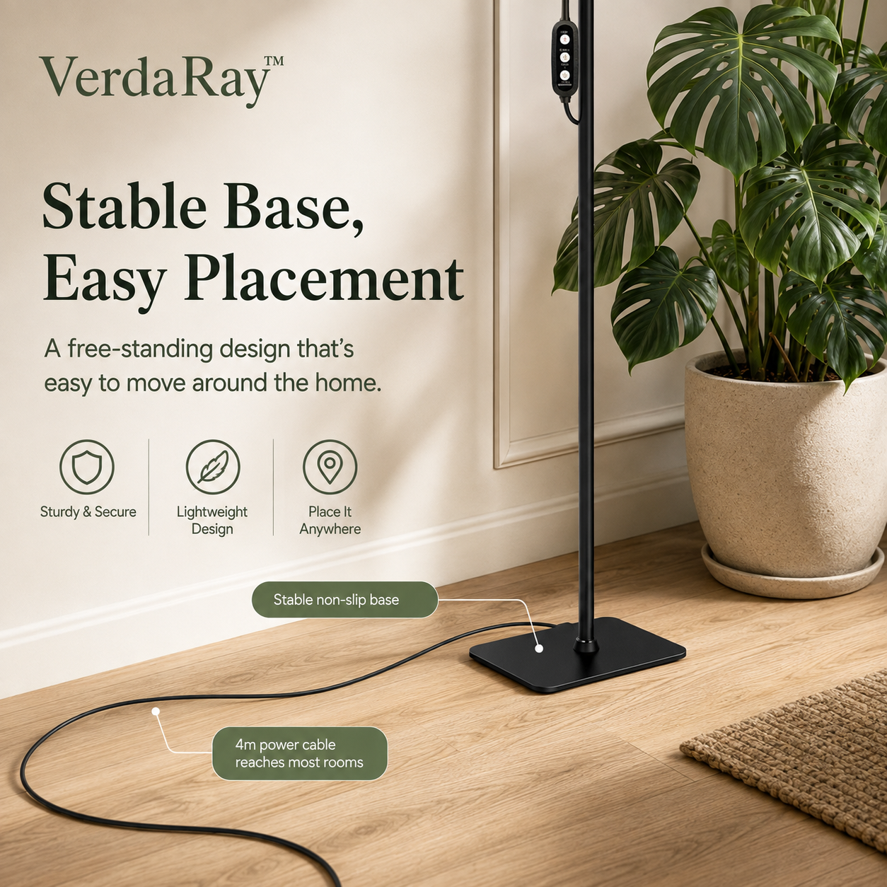 Adjustable Grow Light Stand for Indoor Plants – Full Spectrum LED with Timer