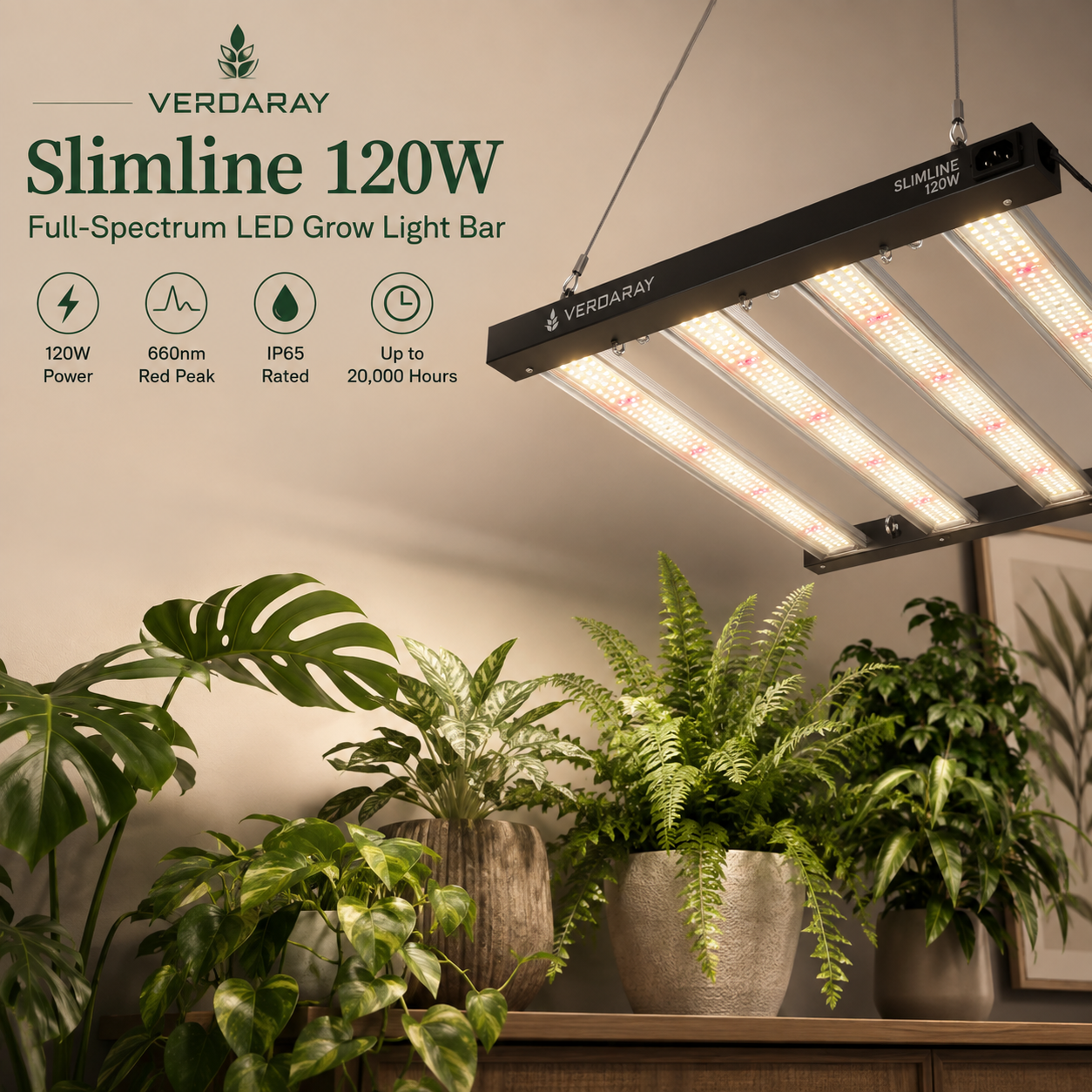 120W LED Grow Light Bar for Indoor Plants & Plant Shelves