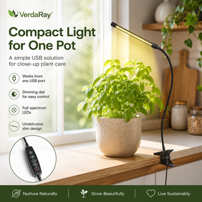 USB Full Spectrum LED Grow Light for Indoor Plants & Herb Gardens